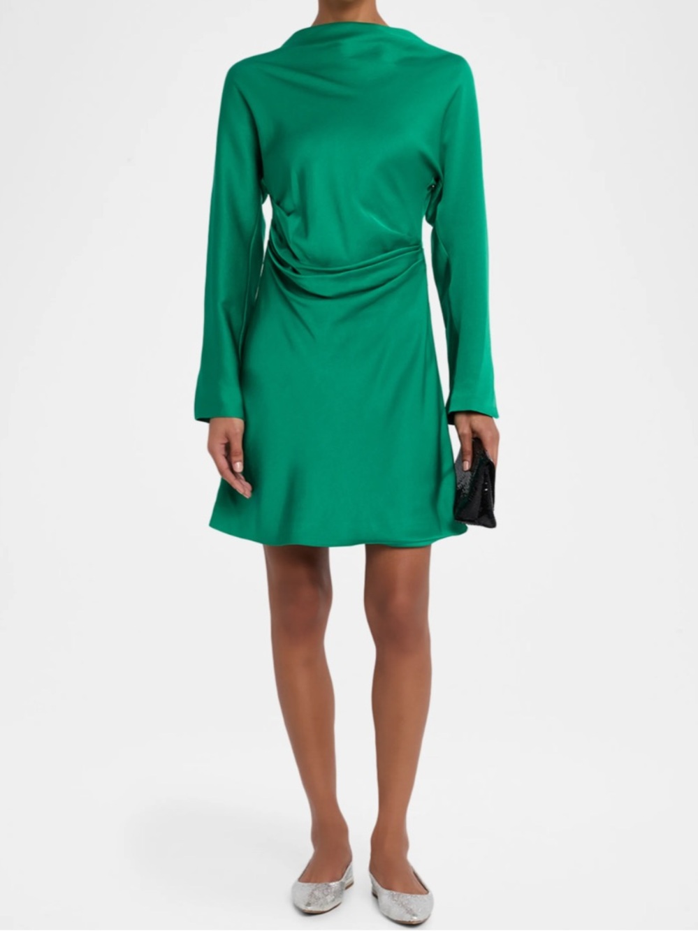 NWT Simkhai Harpor Satin Mini Dress Kelly Green 6 - Picture 1 of 16